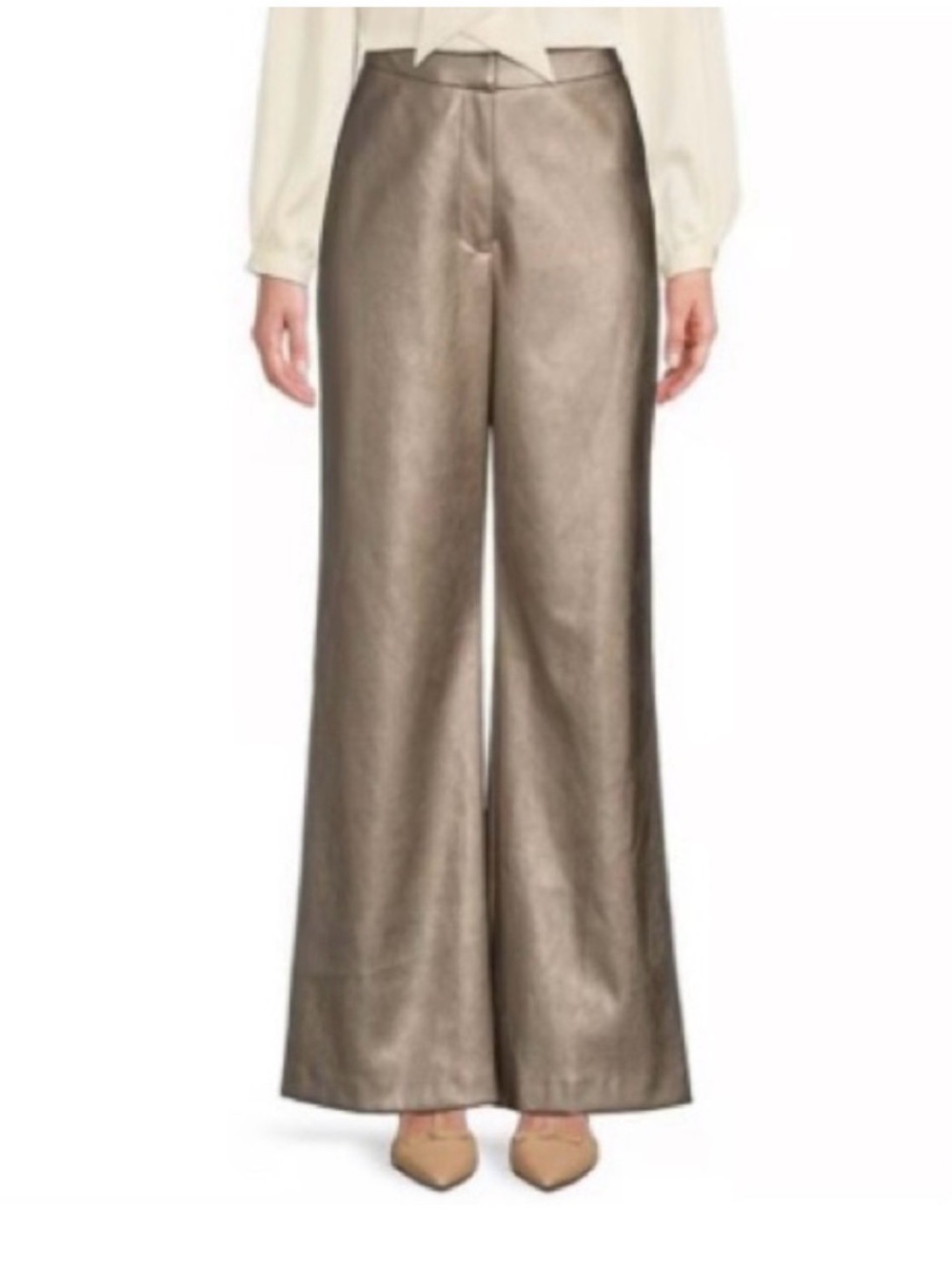 NWT Alex Marie Robyn Metallic silver pants 12